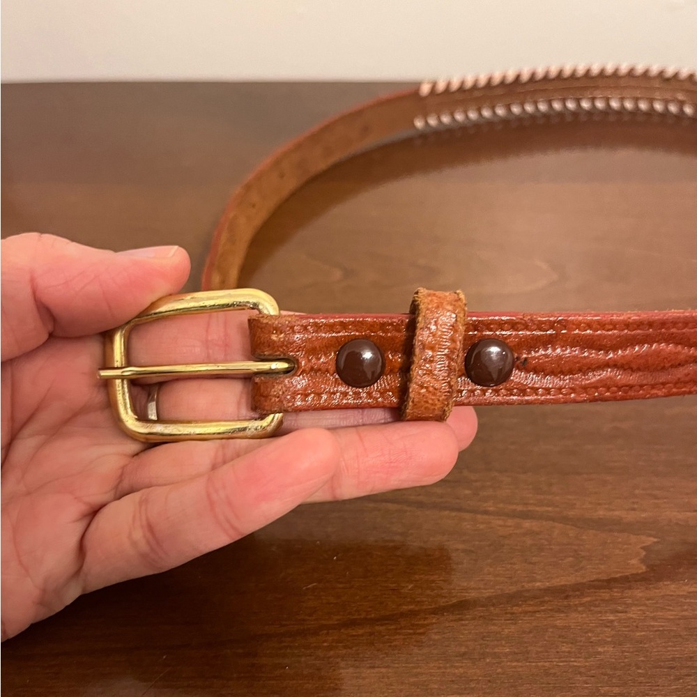 Vintage Alaska Leather Beaded Belt - Picture 8 of 9